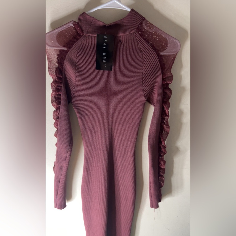 Elegant Mauve Knit Dress